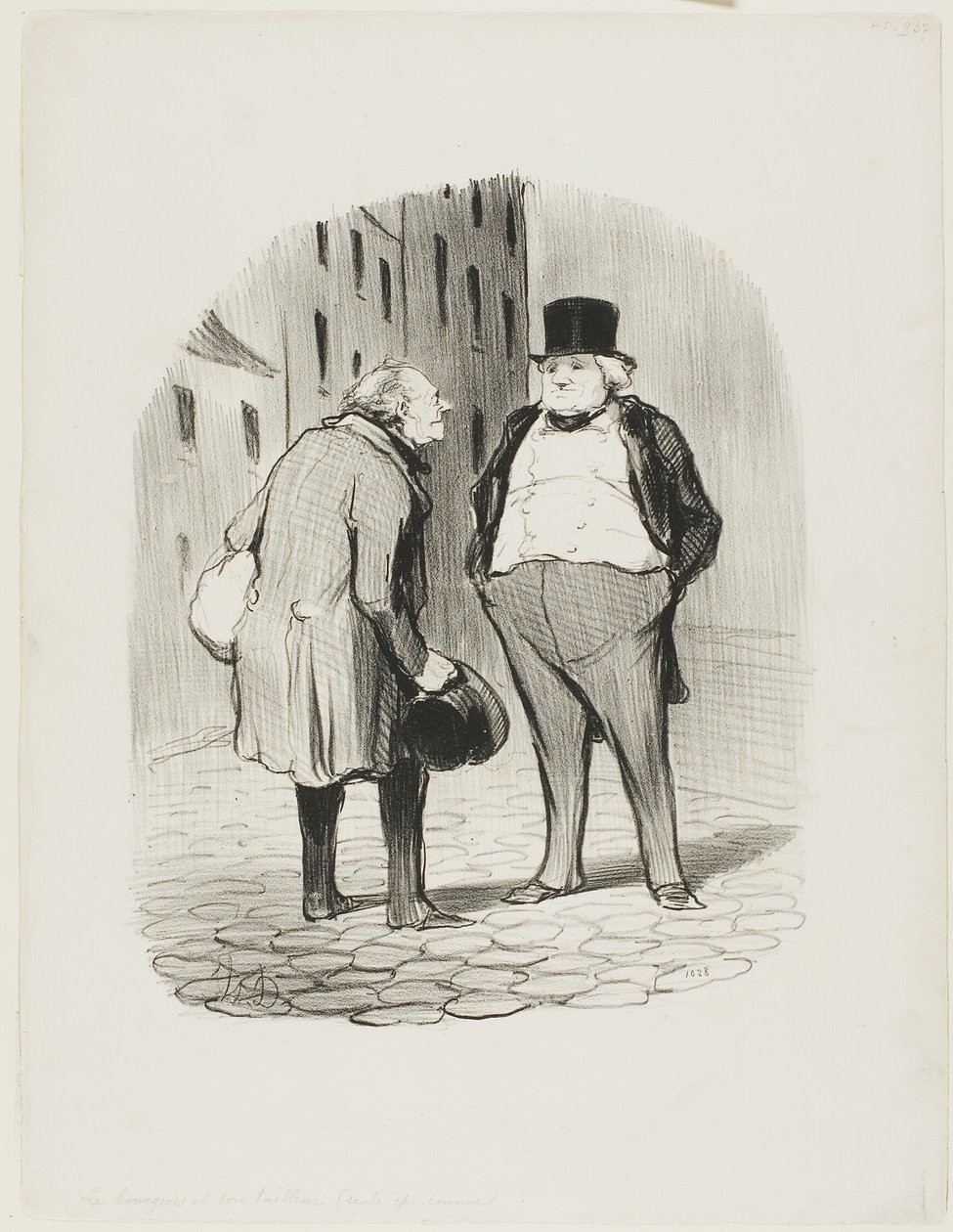 De Bourgeois en zijn kleermaker, plaat 5 uit Les Bons Bourgeois door Honoré Victorin Daumier