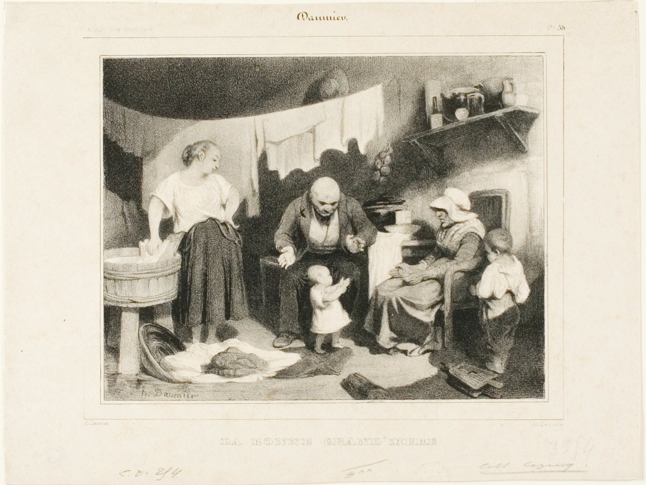 De goede grootmoeder, plaat 55 door Honoré Victorin Daumier