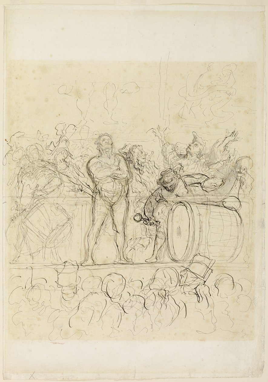 De Side Show (La Parade) door Honoré Victorin Daumier