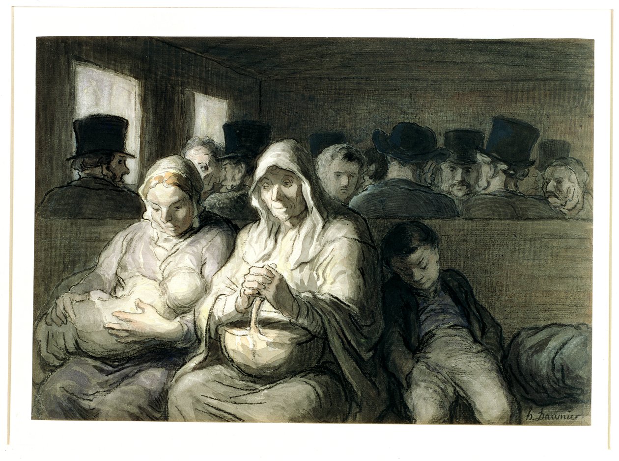 De derde klas wagon, 1864 door Honoré Daumier