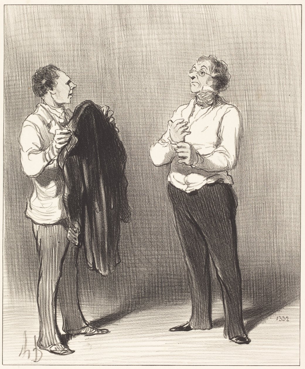 (De bediende) - De heer zou er goed aan doen... door Honoré Daumier