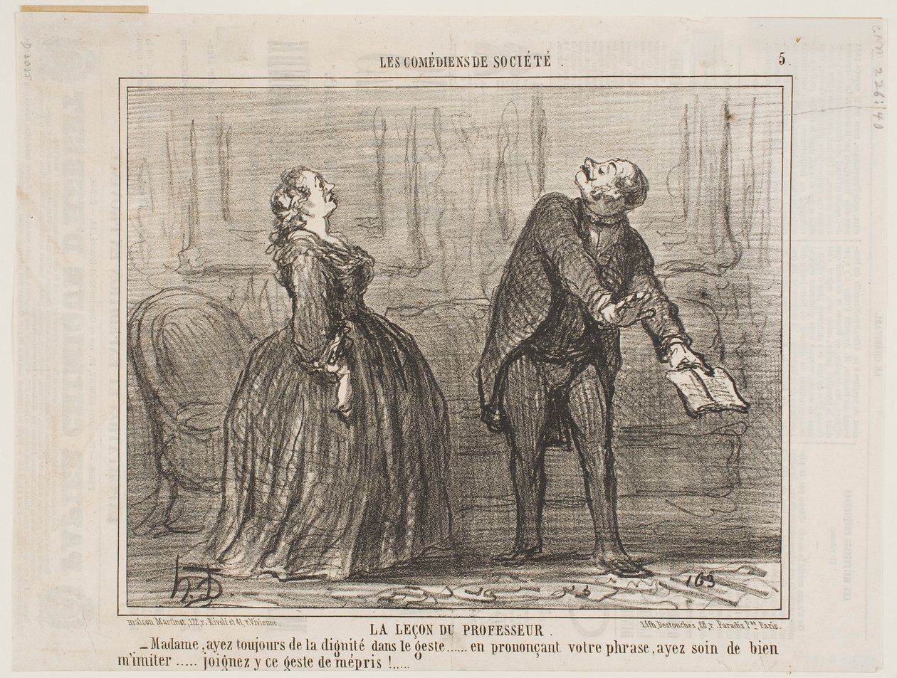 Een les van de professor door Honoré Daumier