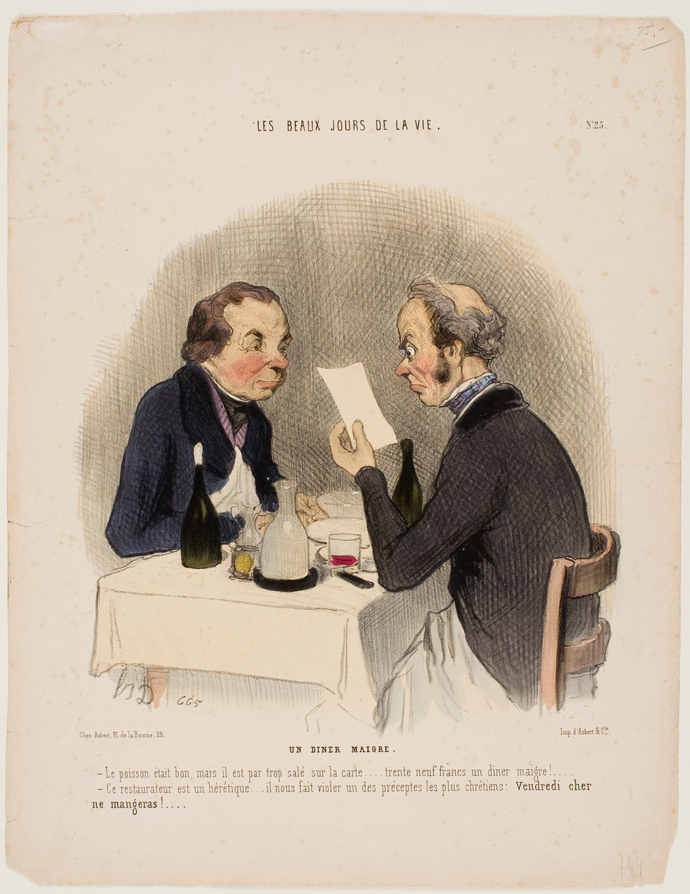 EEN LICHTE MAALTIJD door Honoré Daumier