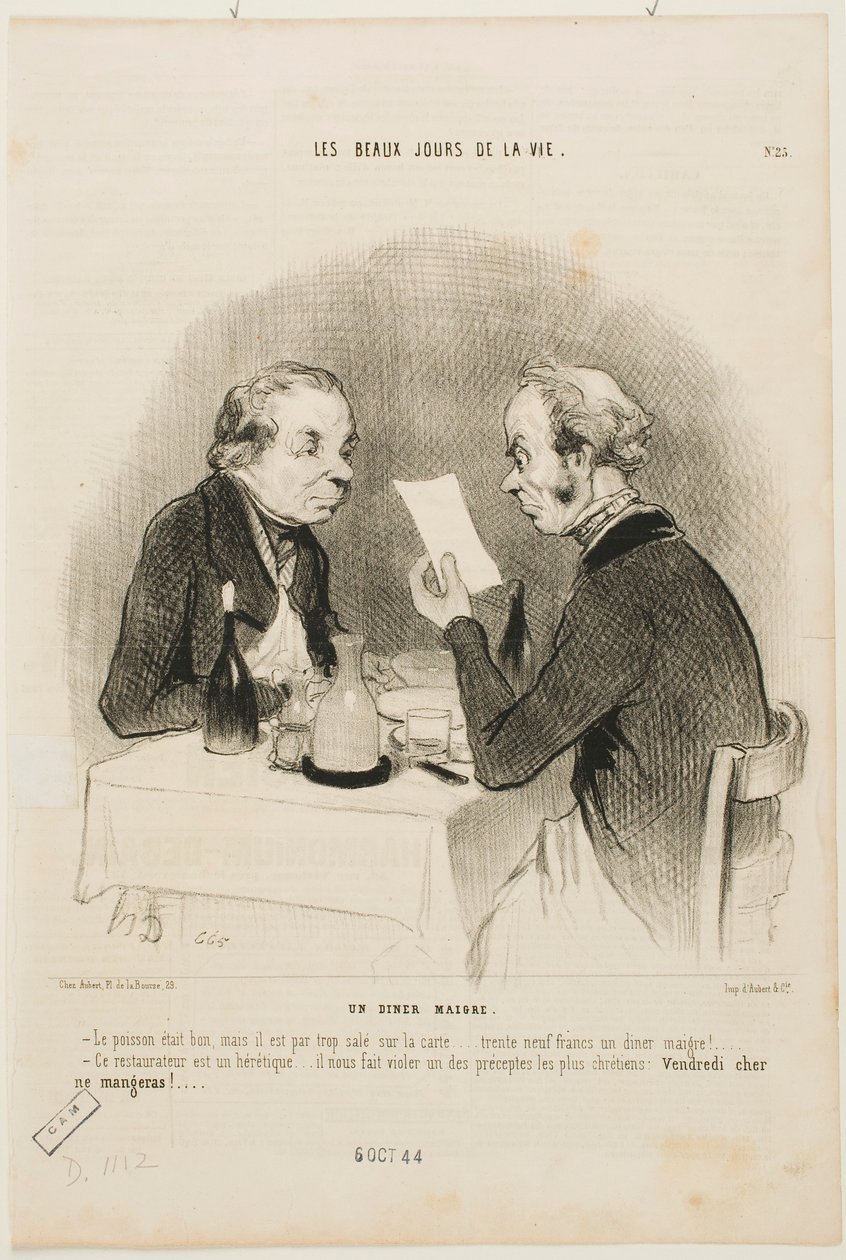 Een lichte maaltijd door Honoré Daumier