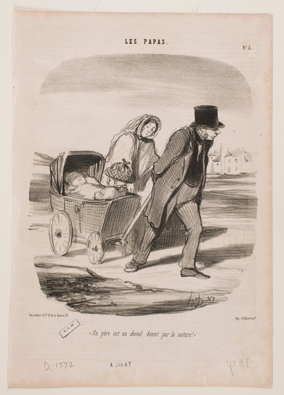 Een vader is een door de natuur geleverd paard door Honoré Daumier
