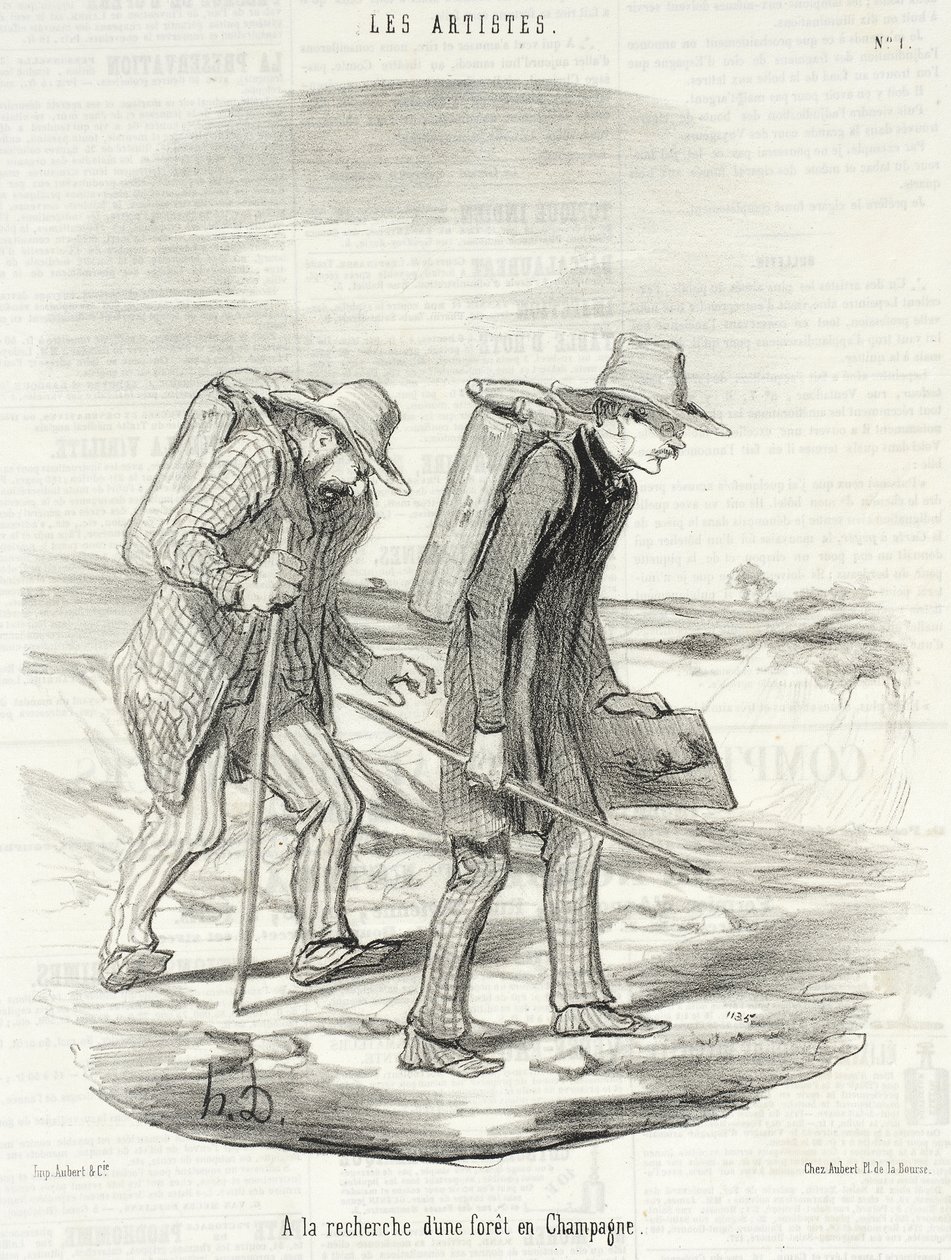 Op zoek naar een bos in Champagne door Honoré Daumier