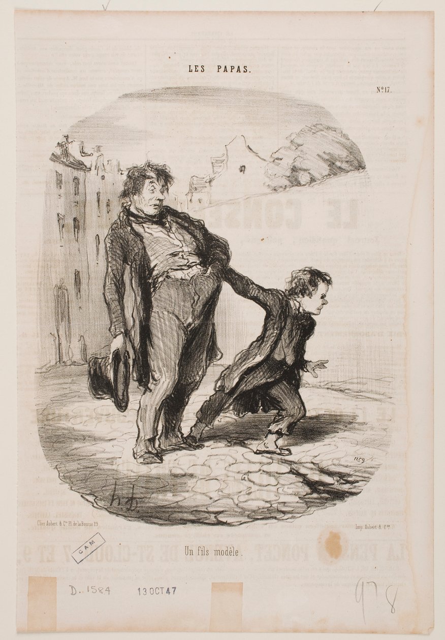 Een voorbeeldige zoon door Honoré Daumier