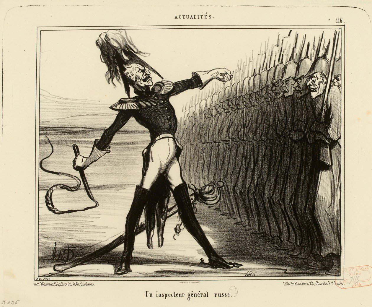 Actualiteiten nr. 116: Een Russische inspecteur-generaal door Honoré Daumier
