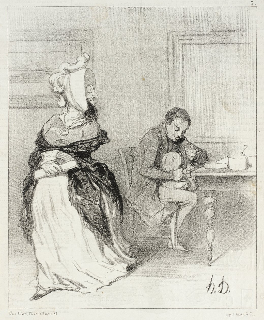 Vaarwel, mijn lief, ik ga naar mijn uitgevers! ... door Honoré Daumier
