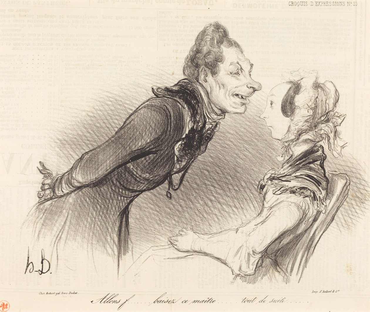 Vooruit... kus deze meester... meteen... door Honoré Daumier