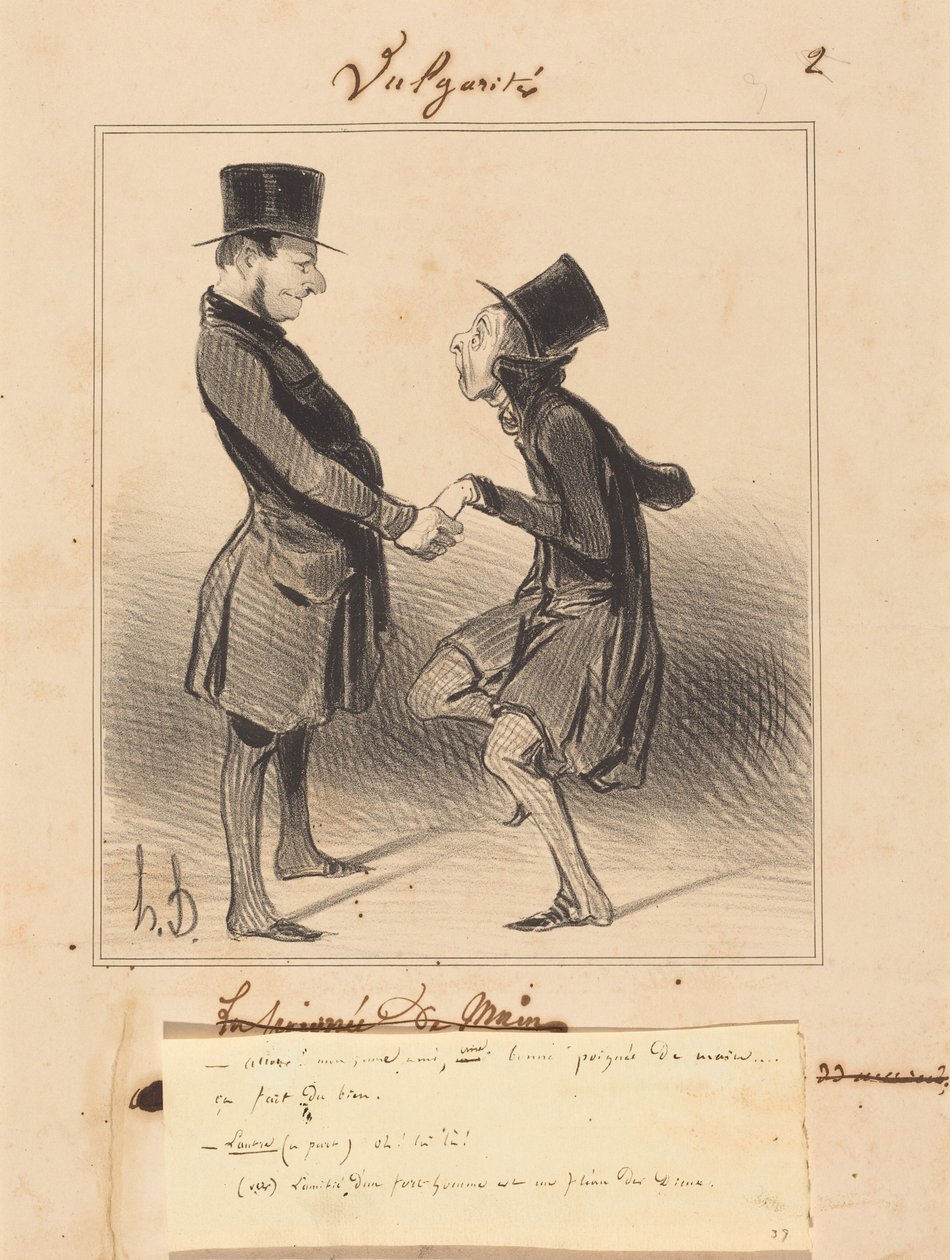 Kom op! Mijn jonge vriend, een stevige handdruk... door Honoré Daumier