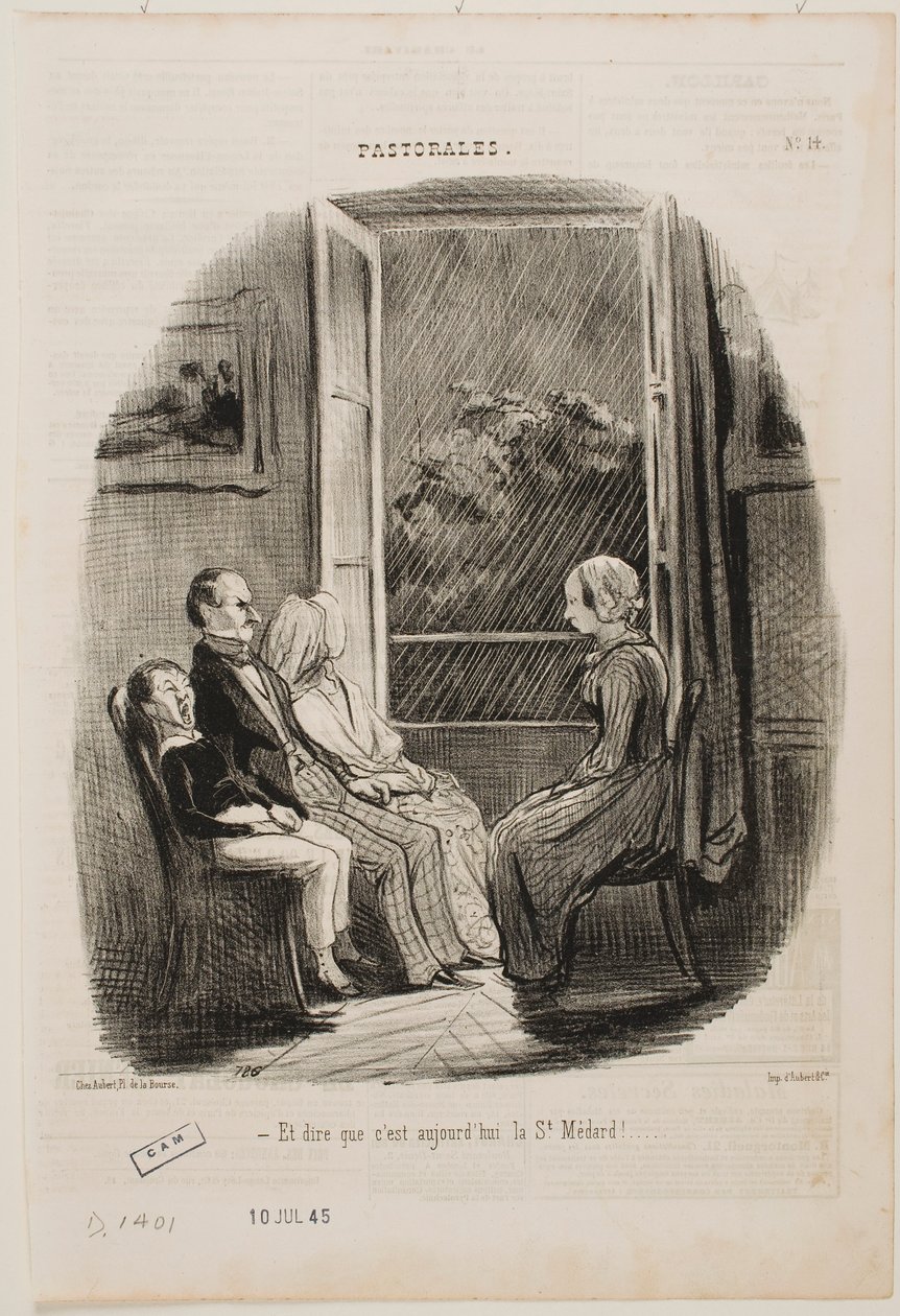 En te bedenken dat het Sint-Médardusdag is! door Honoré Daumier