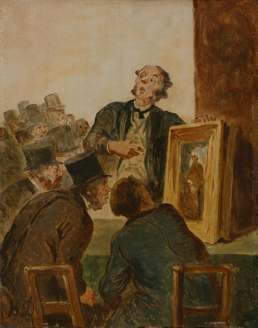 In de Galerie Drouot door Honoré Daumier
