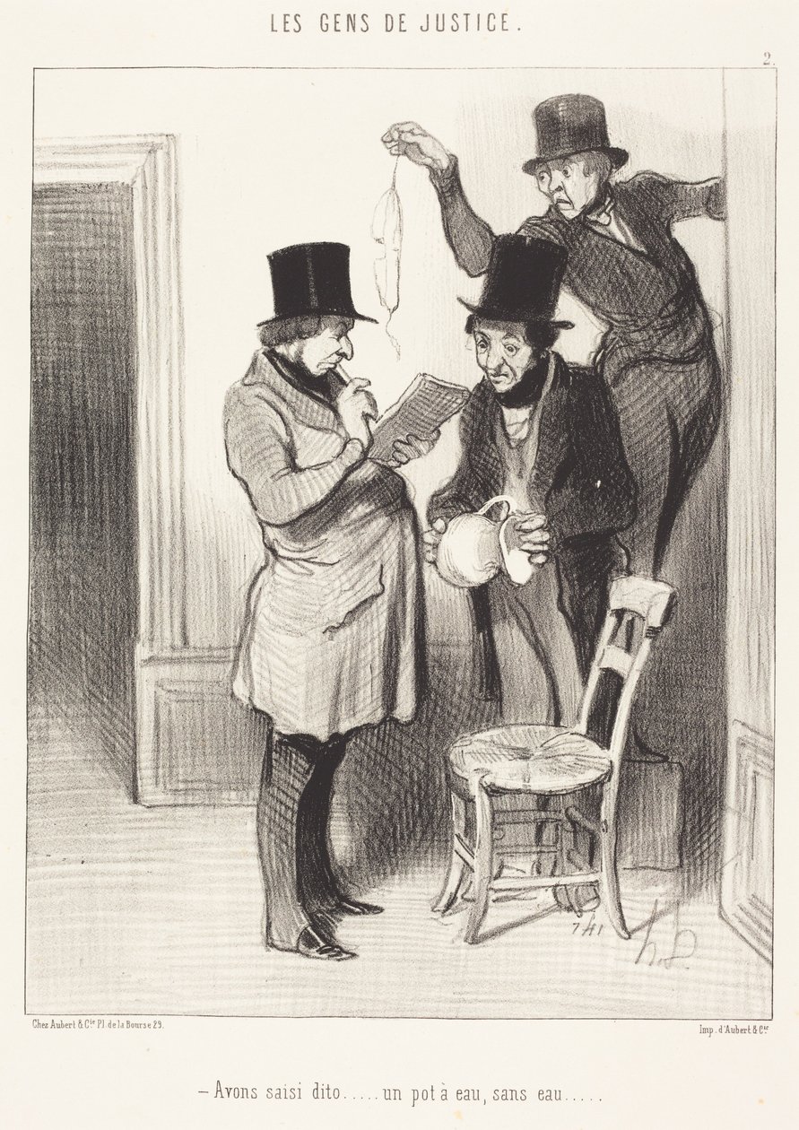Wij hebben genoemde... een waterkan, zonder water, in beslag genomen door Honoré Daumier