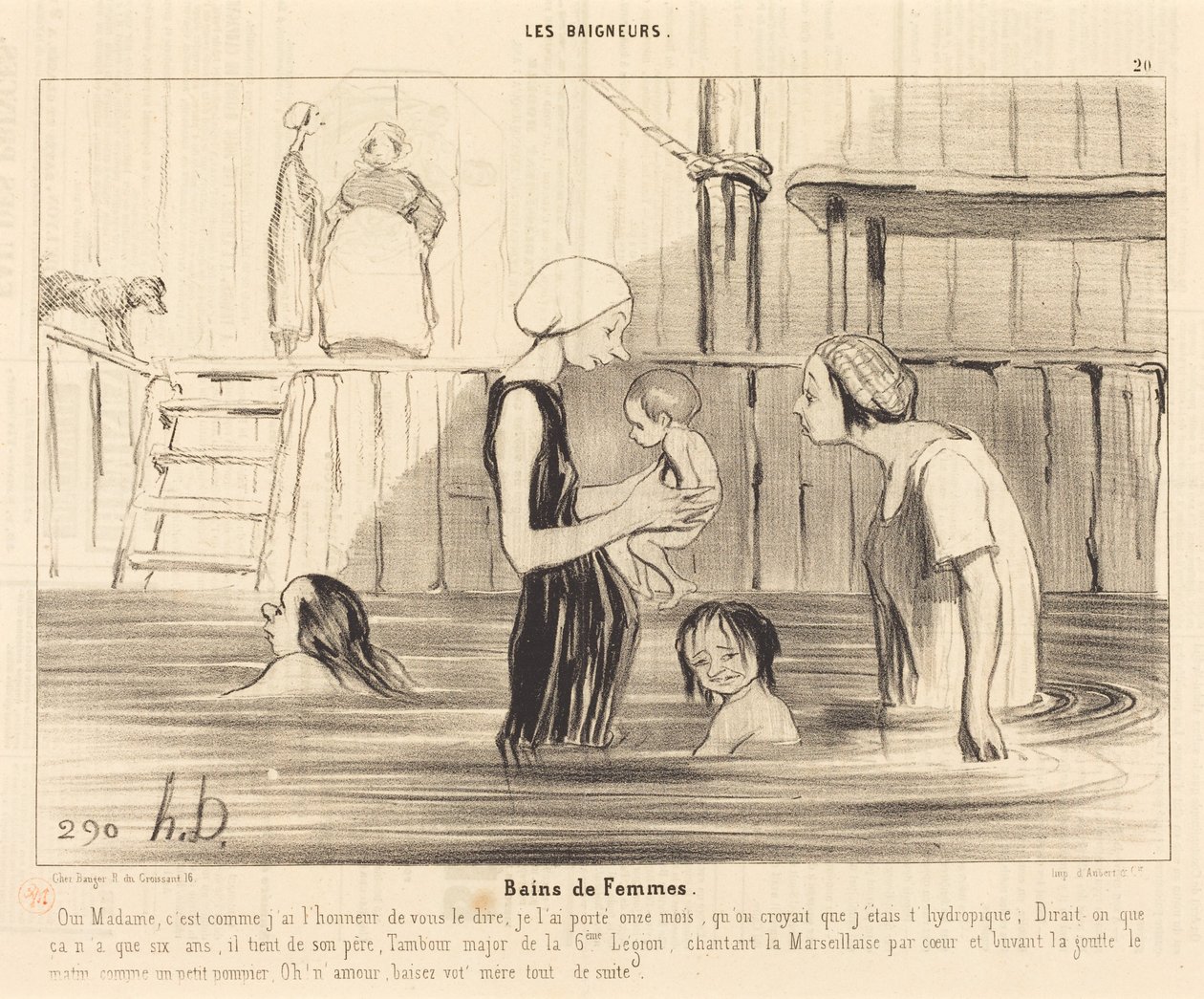 Damesbaden door Honoré Daumier