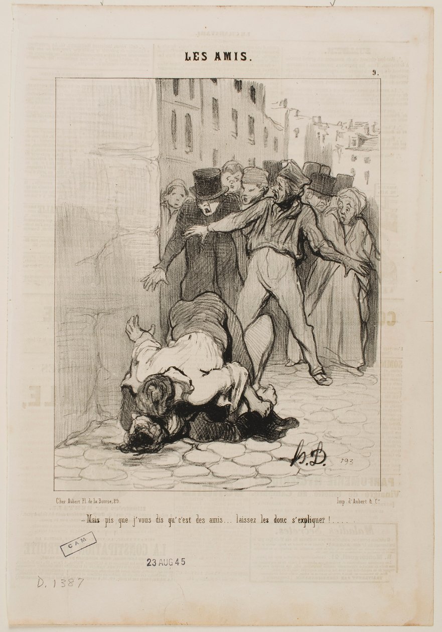 Maar ik zeg je, ze zijn vrienden… ze laten gewoon hun gevoelens aan elkaar zien. door Honoré Daumier