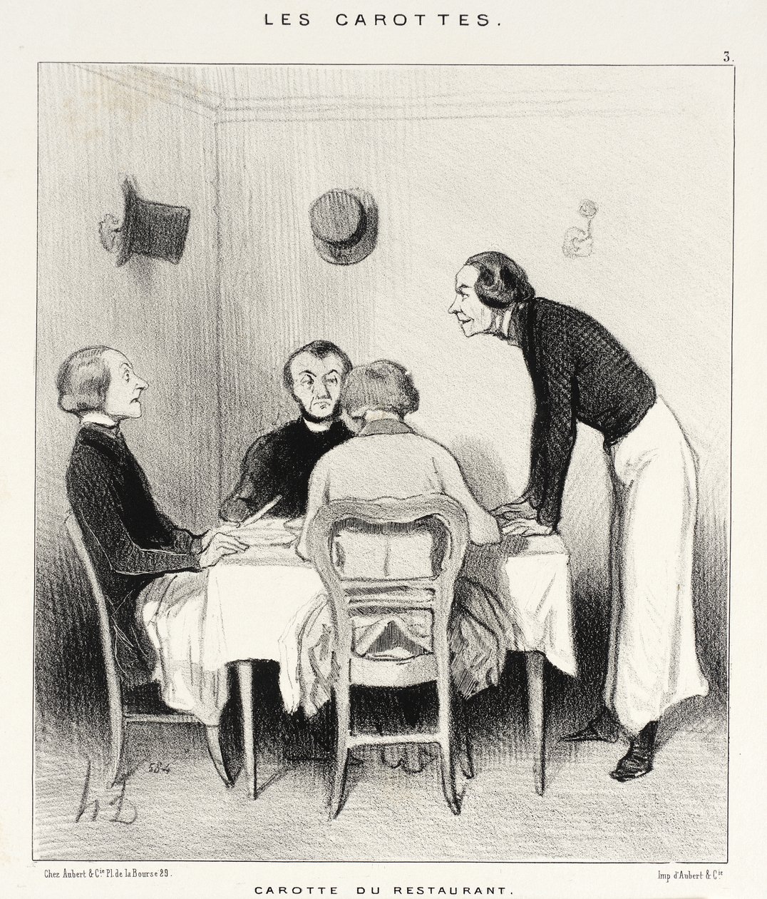 Wortel uit het restaurant door Honoré Daumier