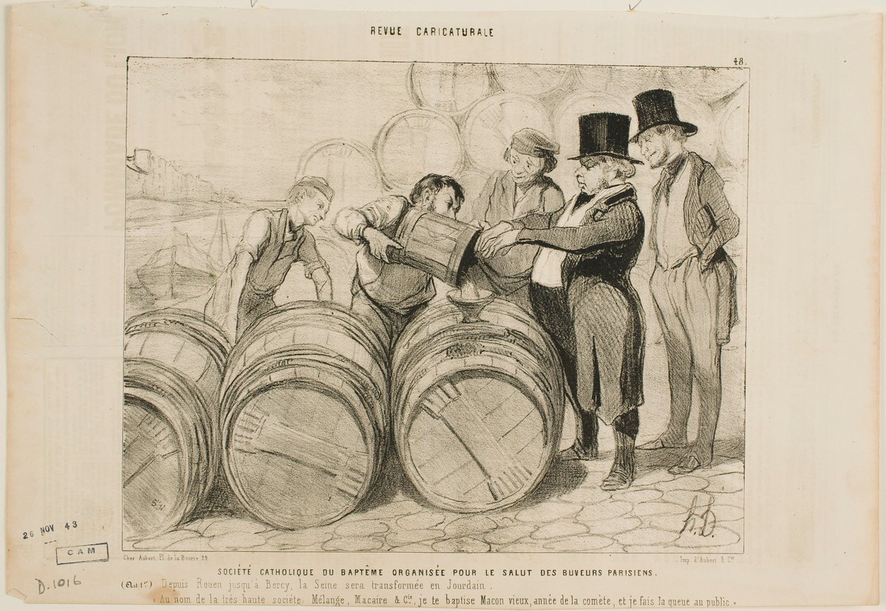 Katholieke doopvereniging opgericht voor alle dronkaards van Parijs door Honoré Daumier