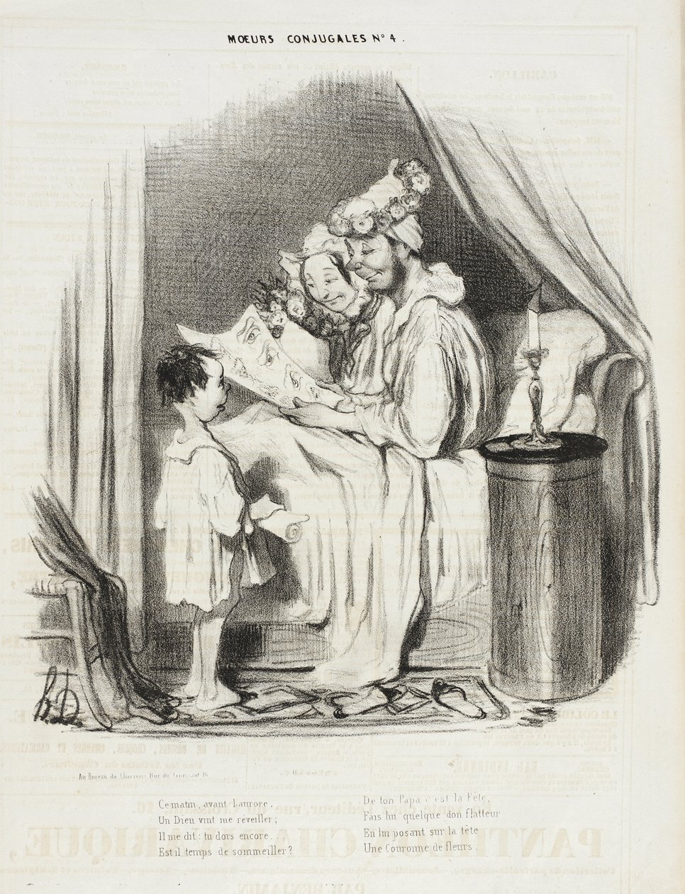 Vanmorgen, vóór zonsopgang, kwam een God mij wekken... door Honoré Daumier