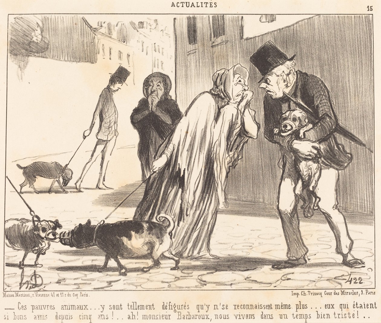 Die arme dieren... herkennen elkaar... niet meer... door Honoré Daumier