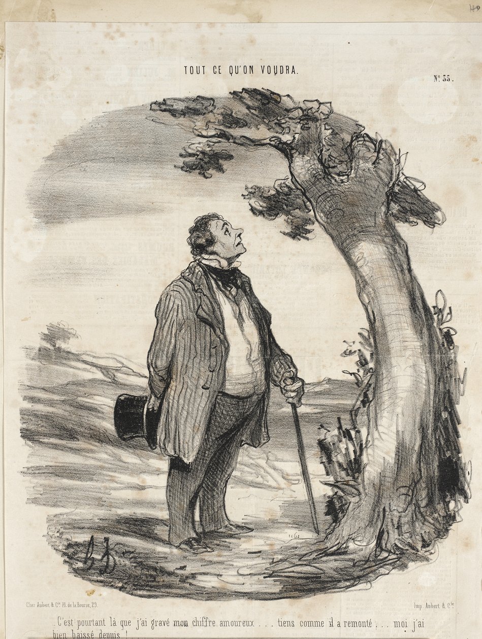 Toch heb ik juist daar mijn nummer gegraveerd... door Honoré Daumier