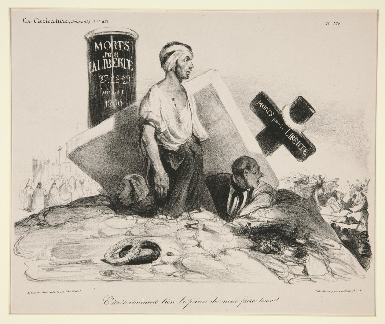 Het was werkelijk nauwelijks de moeite waard om ons daarvoor te laten doden! door Honoré Daumier