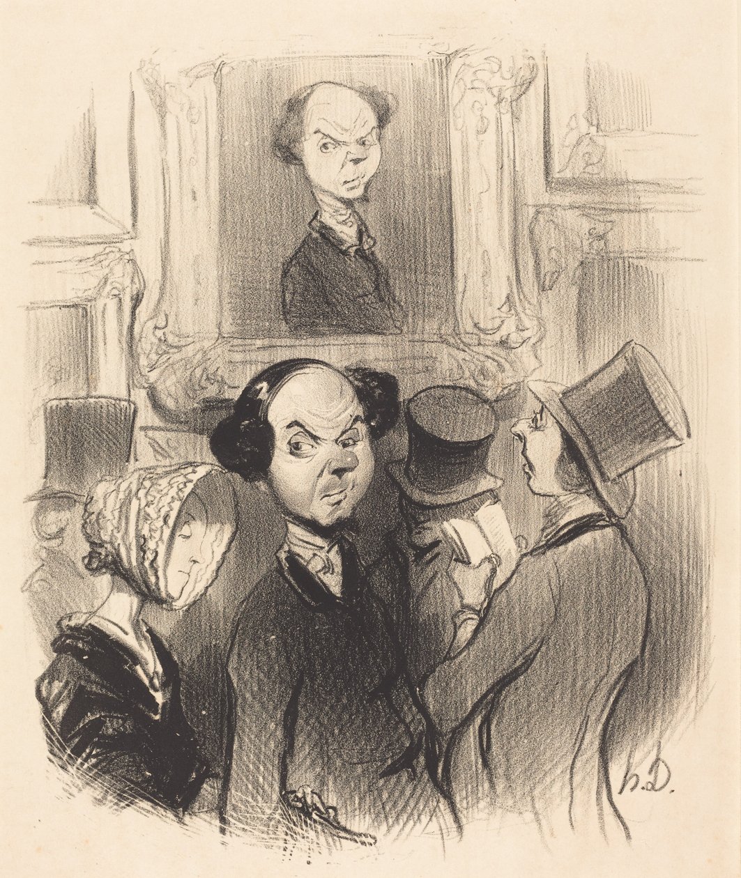 Het bevalt hem wel om zo tentoongesteld te worden... door Honoré Daumier