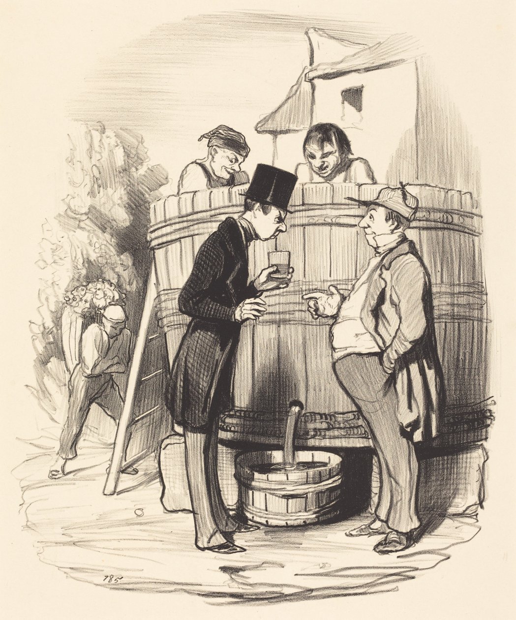 Wat vindt u van dit wijntje... door Honoré Daumier