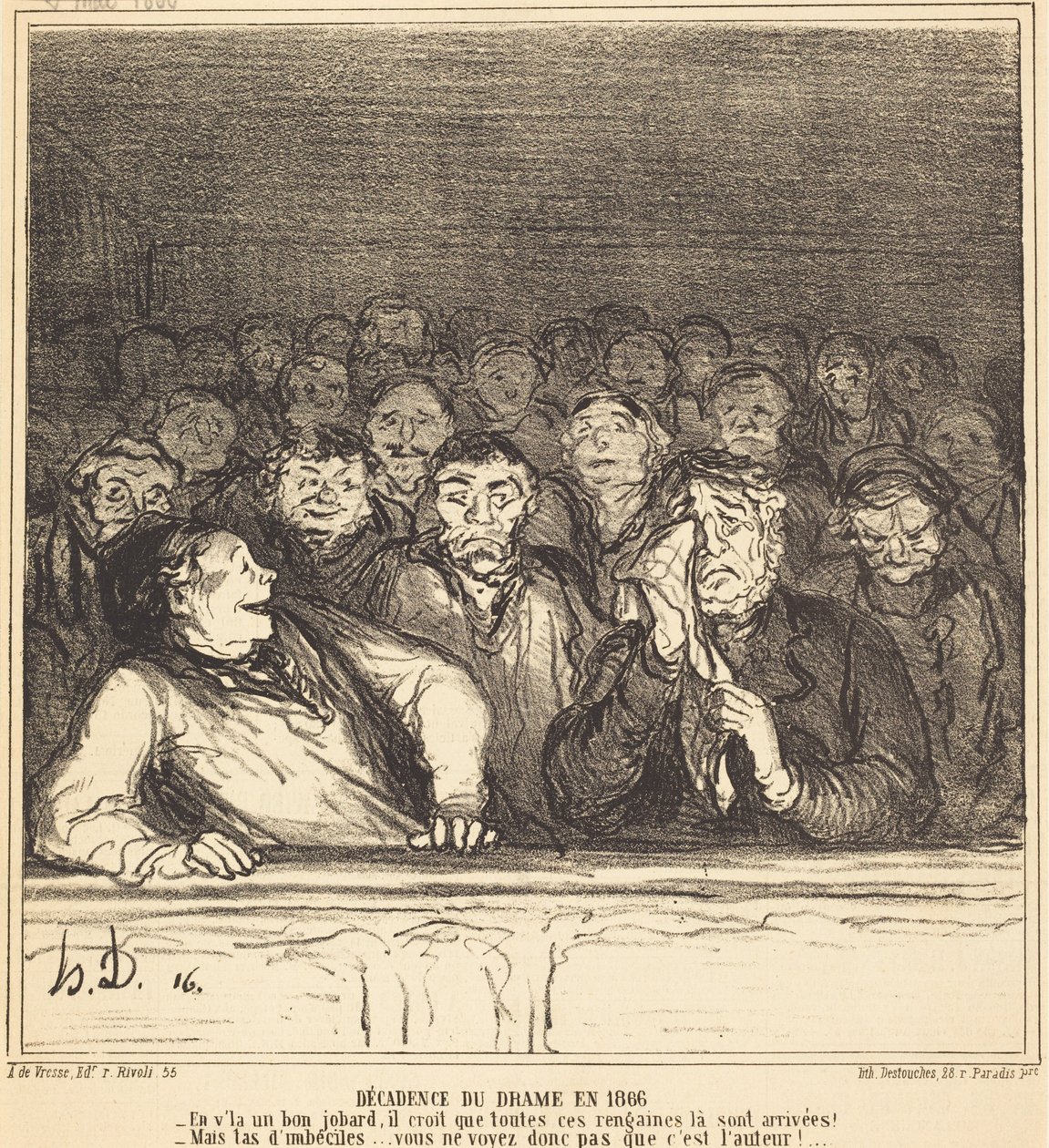 De decadentie van het drama in 1866 door Honoré Daumier