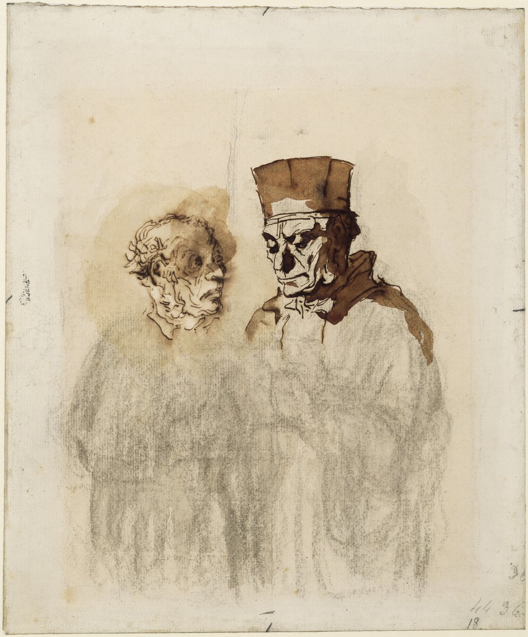 De advocaat en zijn cliënt door Honoré Daumier