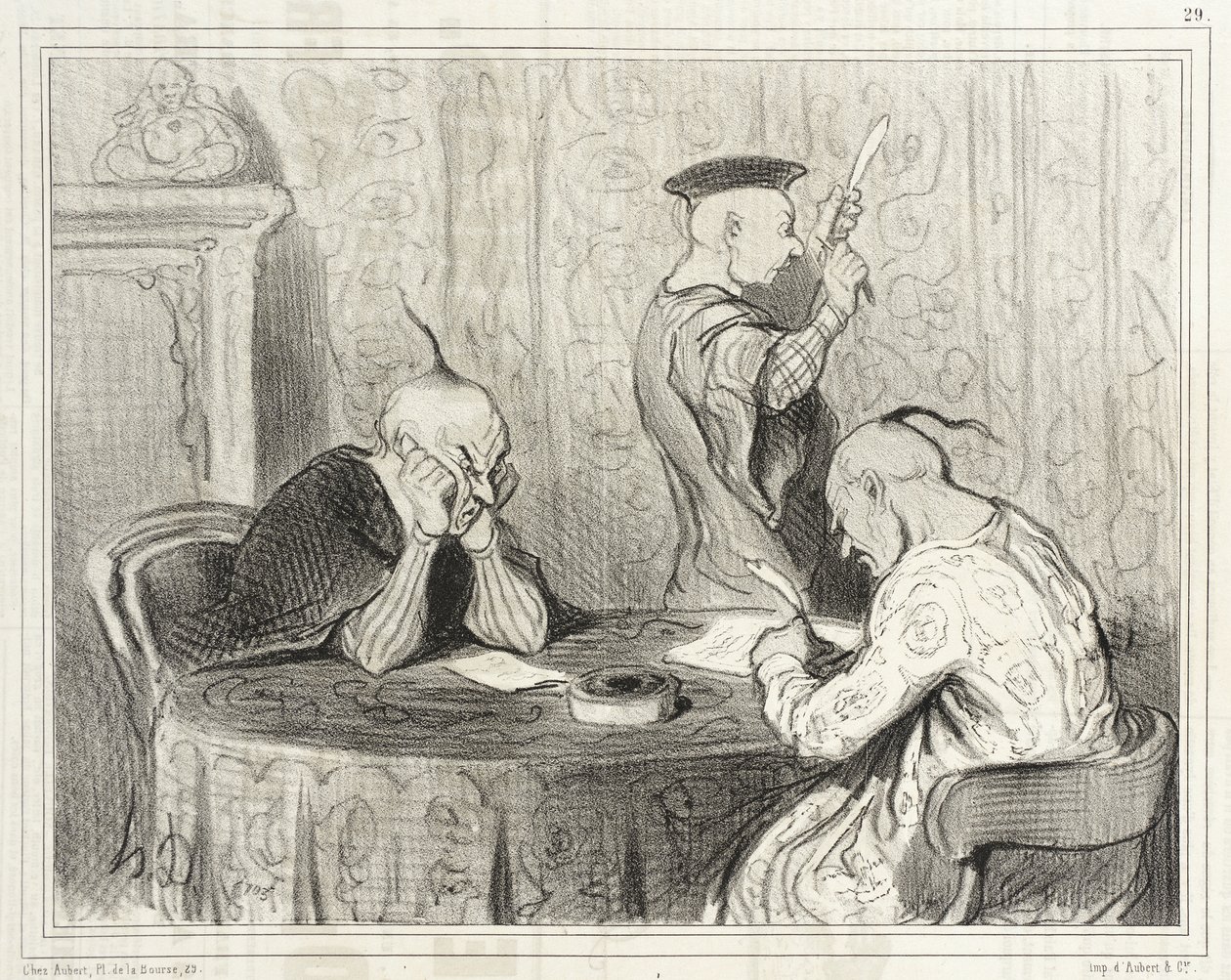 Lichtzinnige schrijvers door Honoré Daumier