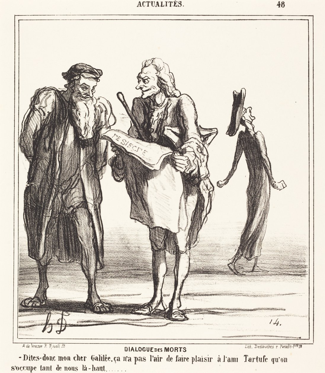 Dialoog van de doden door Honoré Daumier