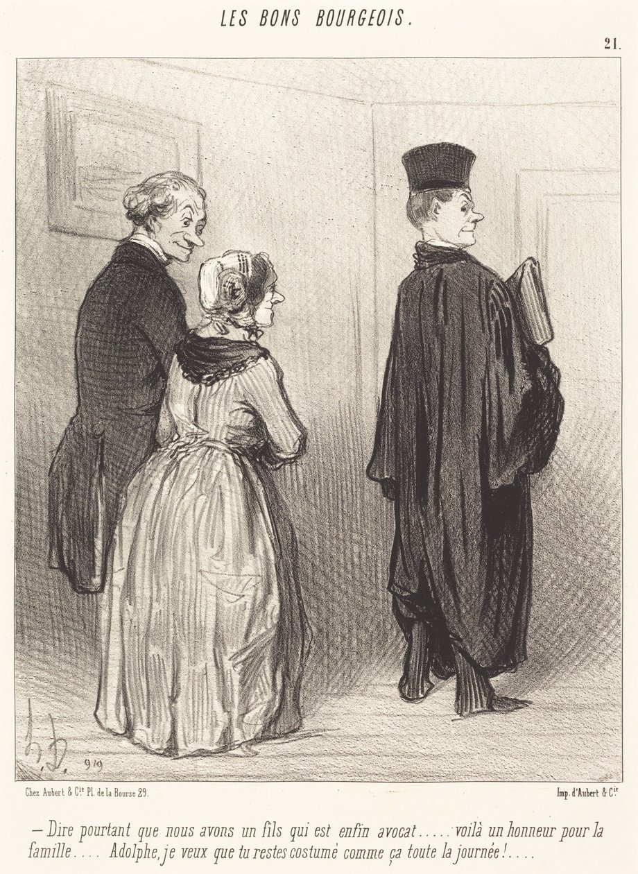 Zeggen... dat we een zoon hebben die... advocaat is... door Honoré Daumier