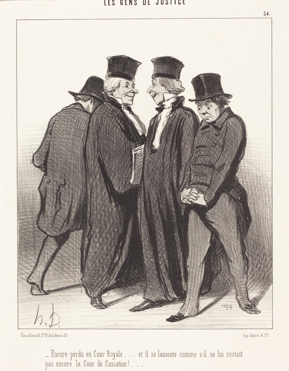 Weer verloren bij het Koninklijk Hof... en hij klaagt... door Honoré Daumier