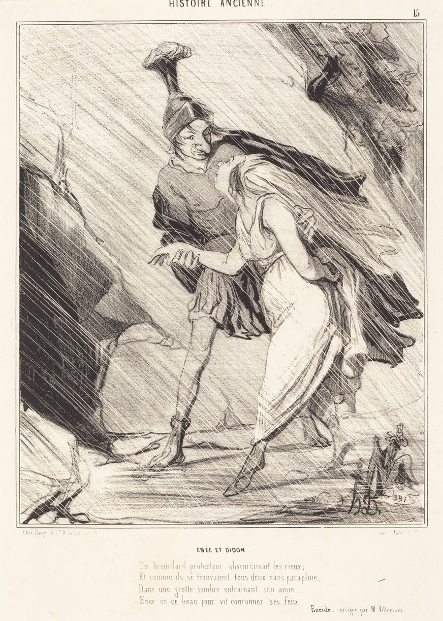 Aeneas en Dido door Honoré Daumier