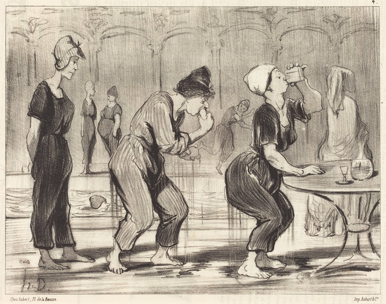 Tussen twee duiken door door Honoré Daumier