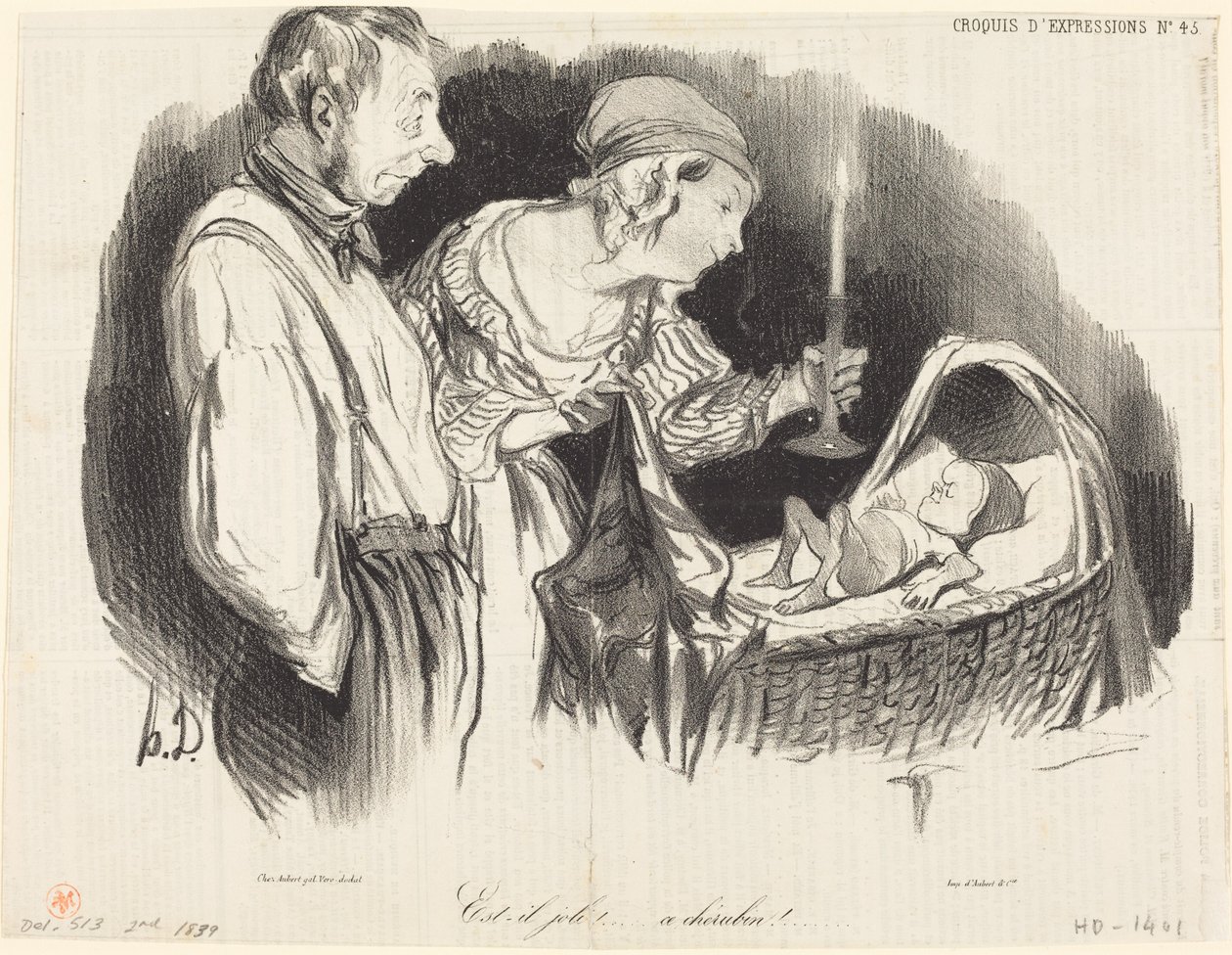Wat is hij toch schattig!... die kleine engel!... door Honoré Daumier