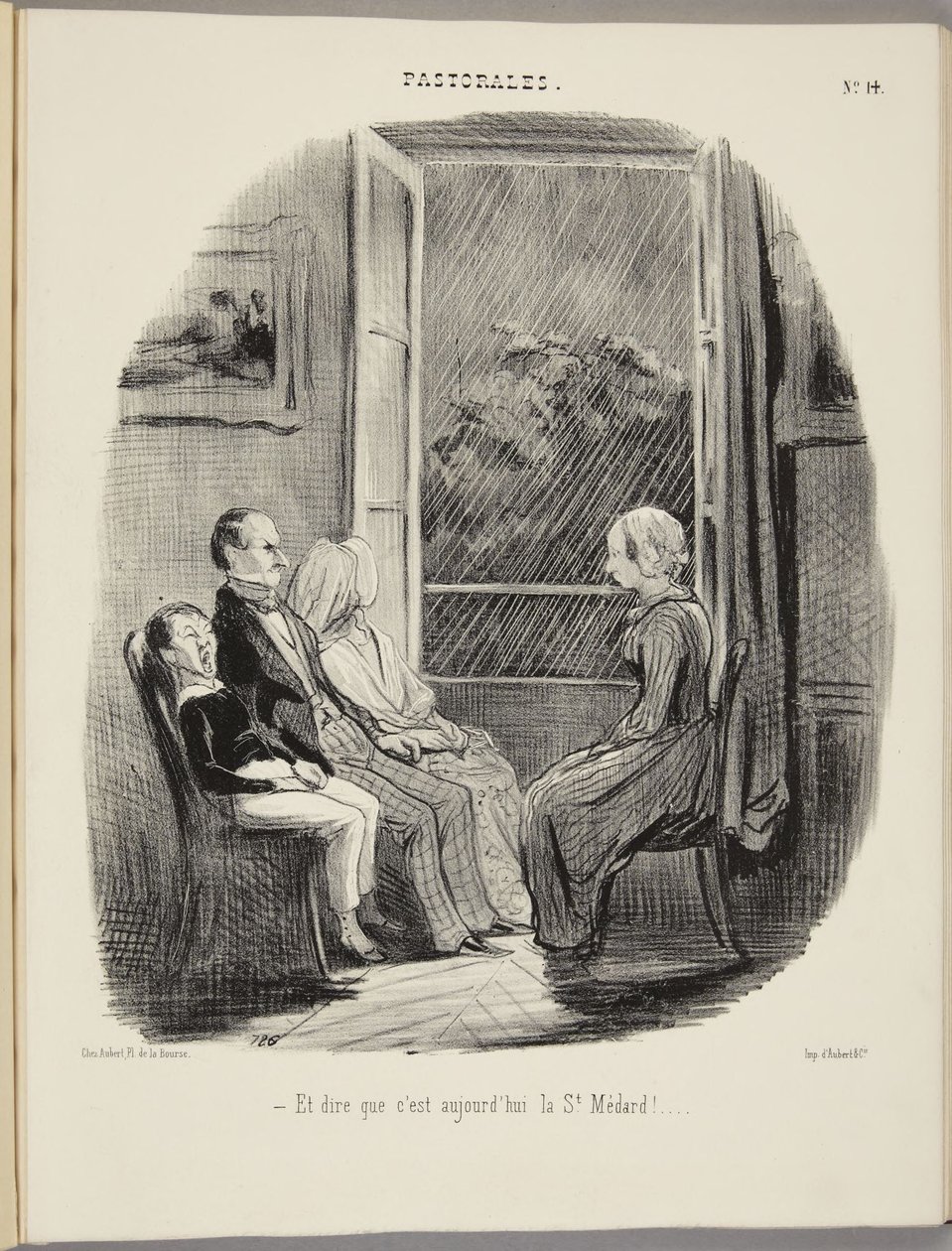 En dan te bedenken dat het vandaag Sint-Médard is! door Honoré Daumier