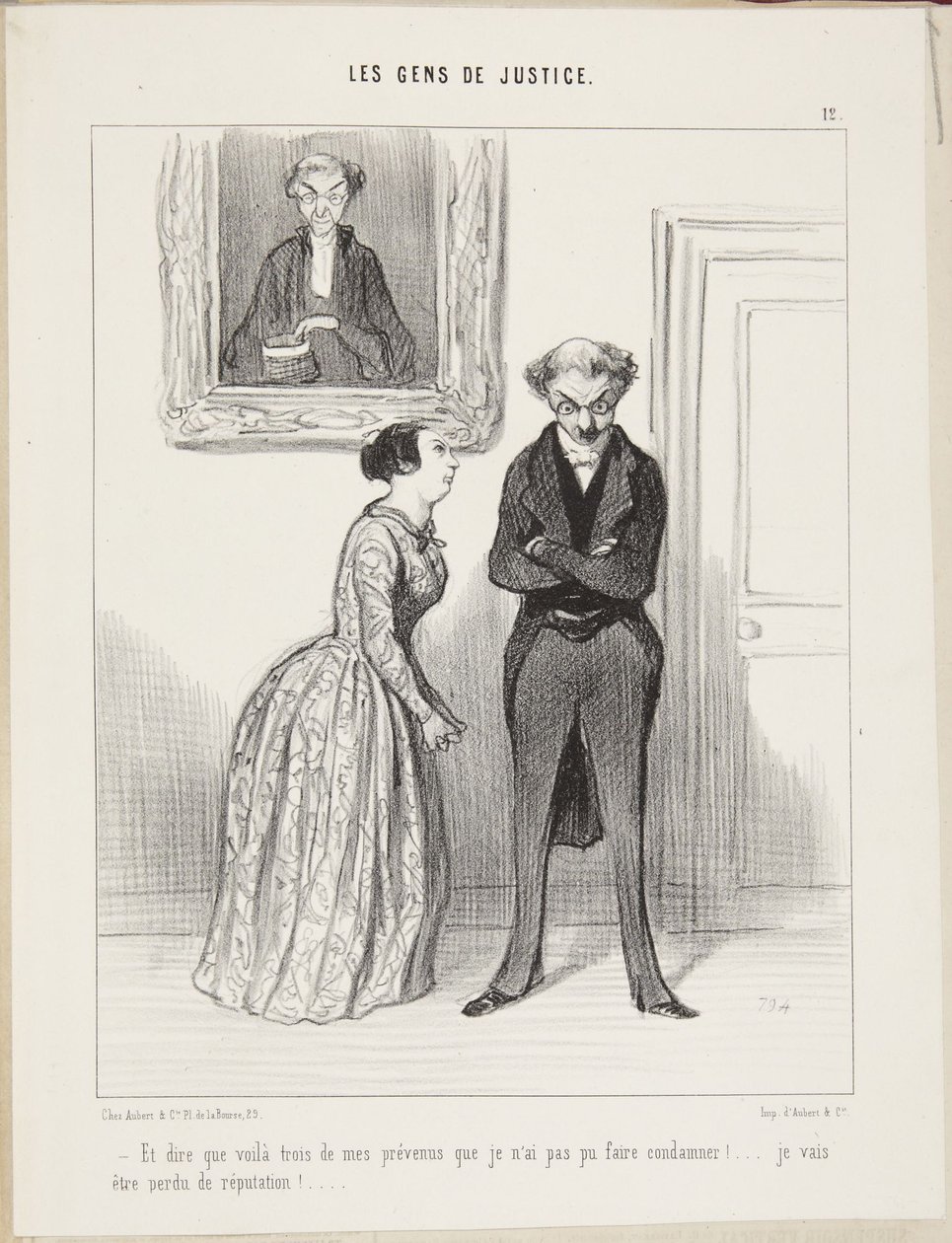 En dan te bedenken dat ik drie van mijn verdachten niet veroordeeld heb gekregen! Mijn reputatie zal er flink onder lijden! door Honoré Daumier