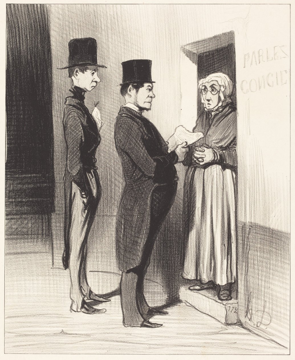 En terwijl hij tegen haar zo sprak, zei hij... door Honoré Daumier