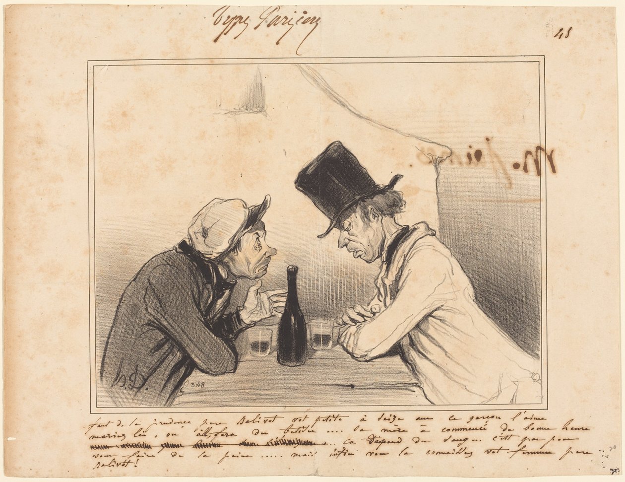 Voorzichtigheid is geboden, vader Balivot, uw meisje is zestien jaar... door Honoré Daumier
