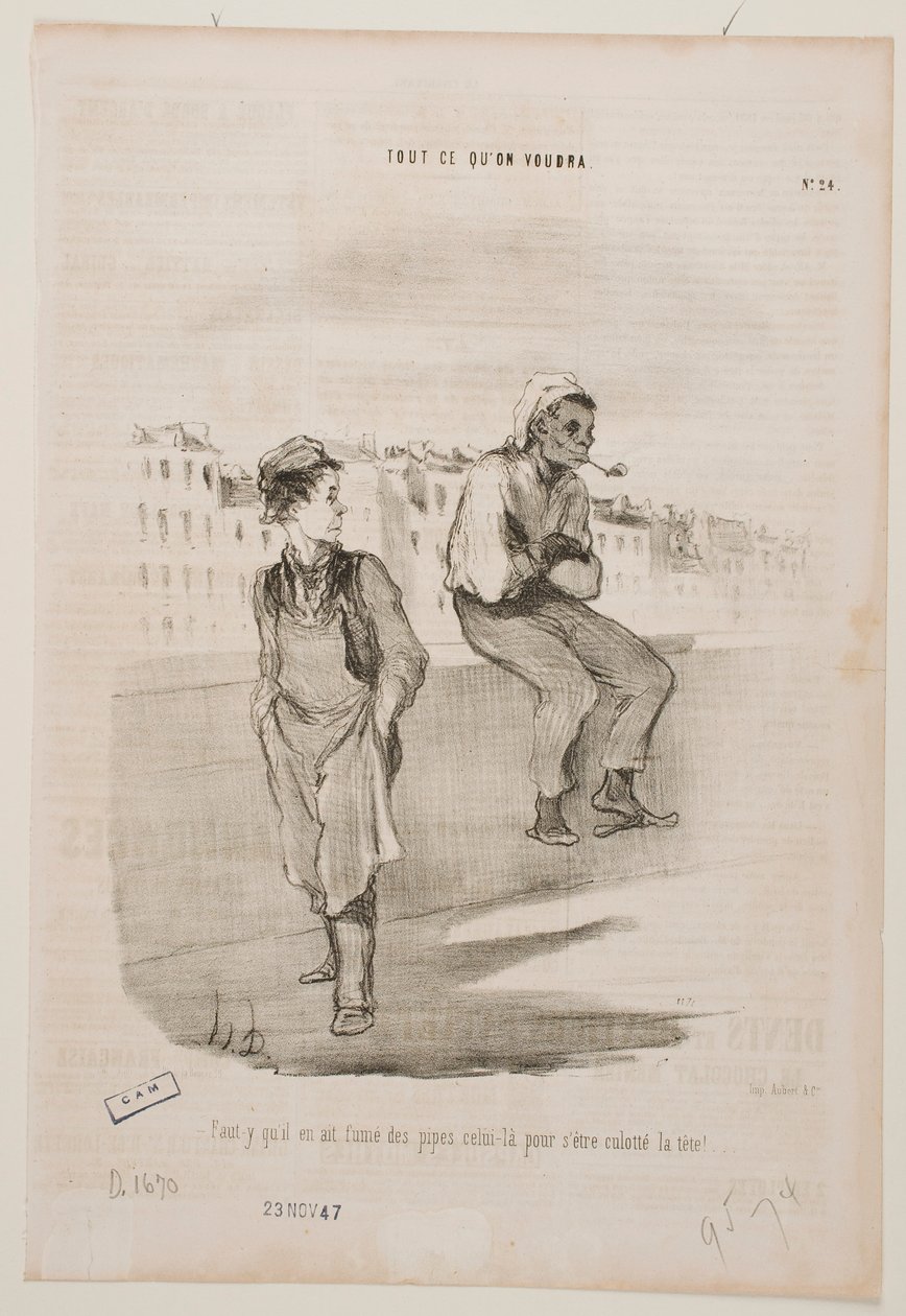 Hij moet werkelijk veel pijpen hebben gerookt... door Honoré Daumier