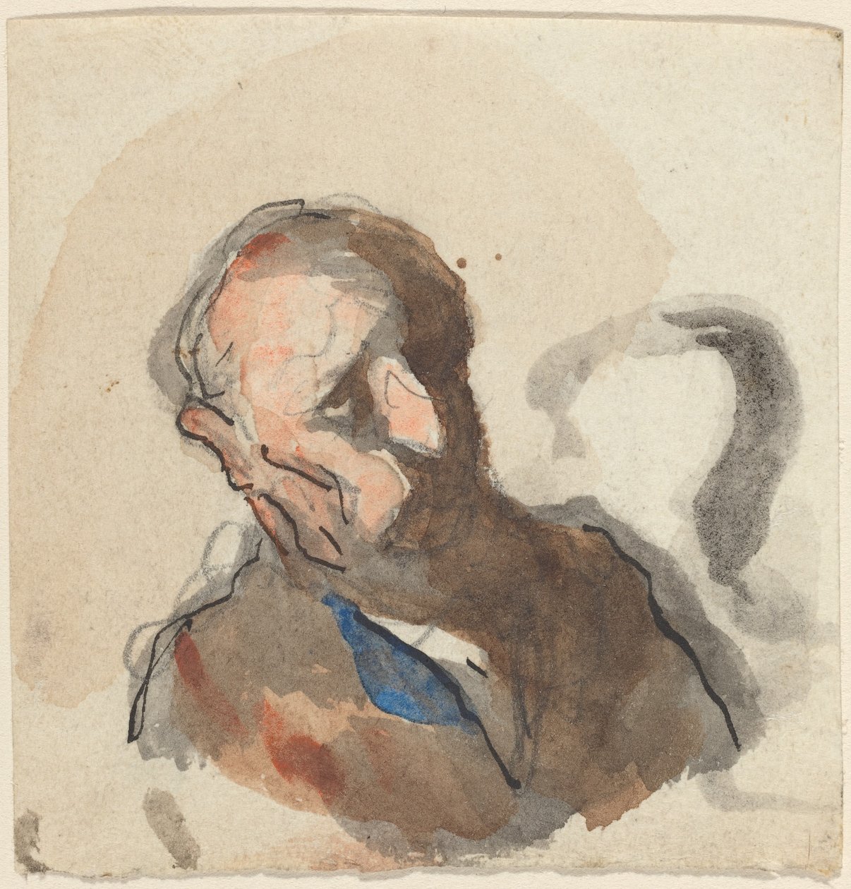 Hoofd van een Man door Honoré Daumier