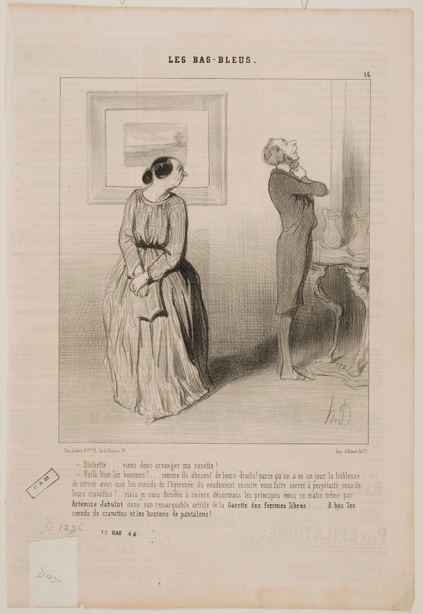 Schat… kom eens even mijn stropdas rechtzetten!… door Honoré Daumier