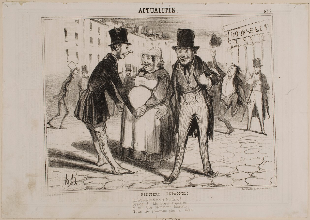 BELEGGERS IN SPAANSE AANDELEN door Honoré Daumier