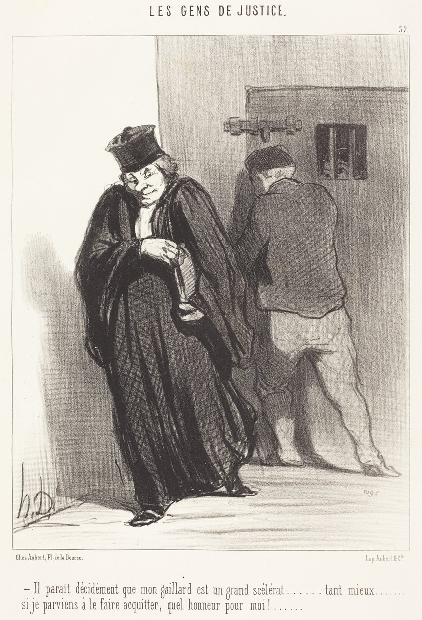 Het schijnt... dat mijn kerel een grote schurk is... door Honoré Daumier