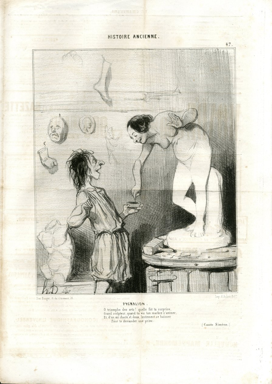 Illustratie door Honore Daumier (1808-1879) in Le Charivari door Honoré Daumier