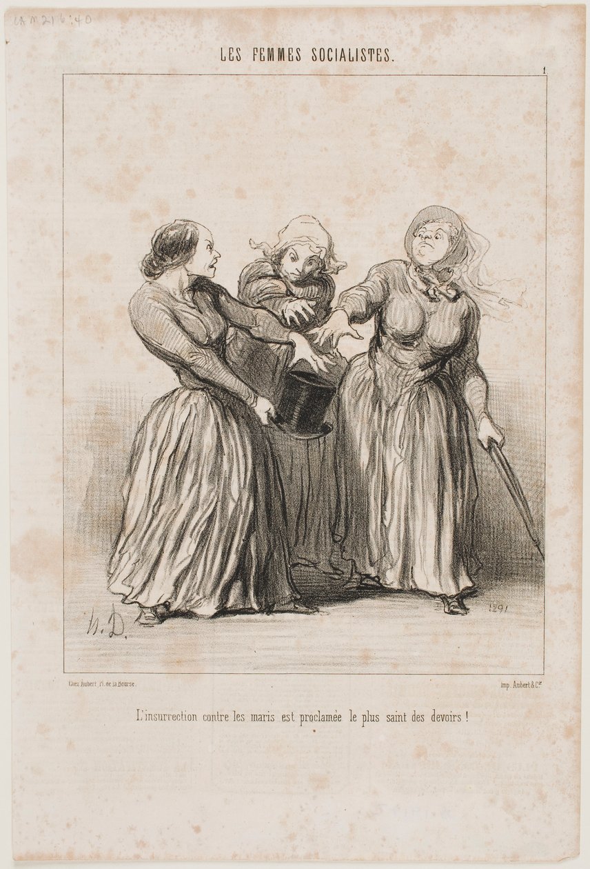 De opstand tegen echtgenoten wordt uitgeroepen tot de eerste en heiligste plicht in het leven! door Honoré Daumier