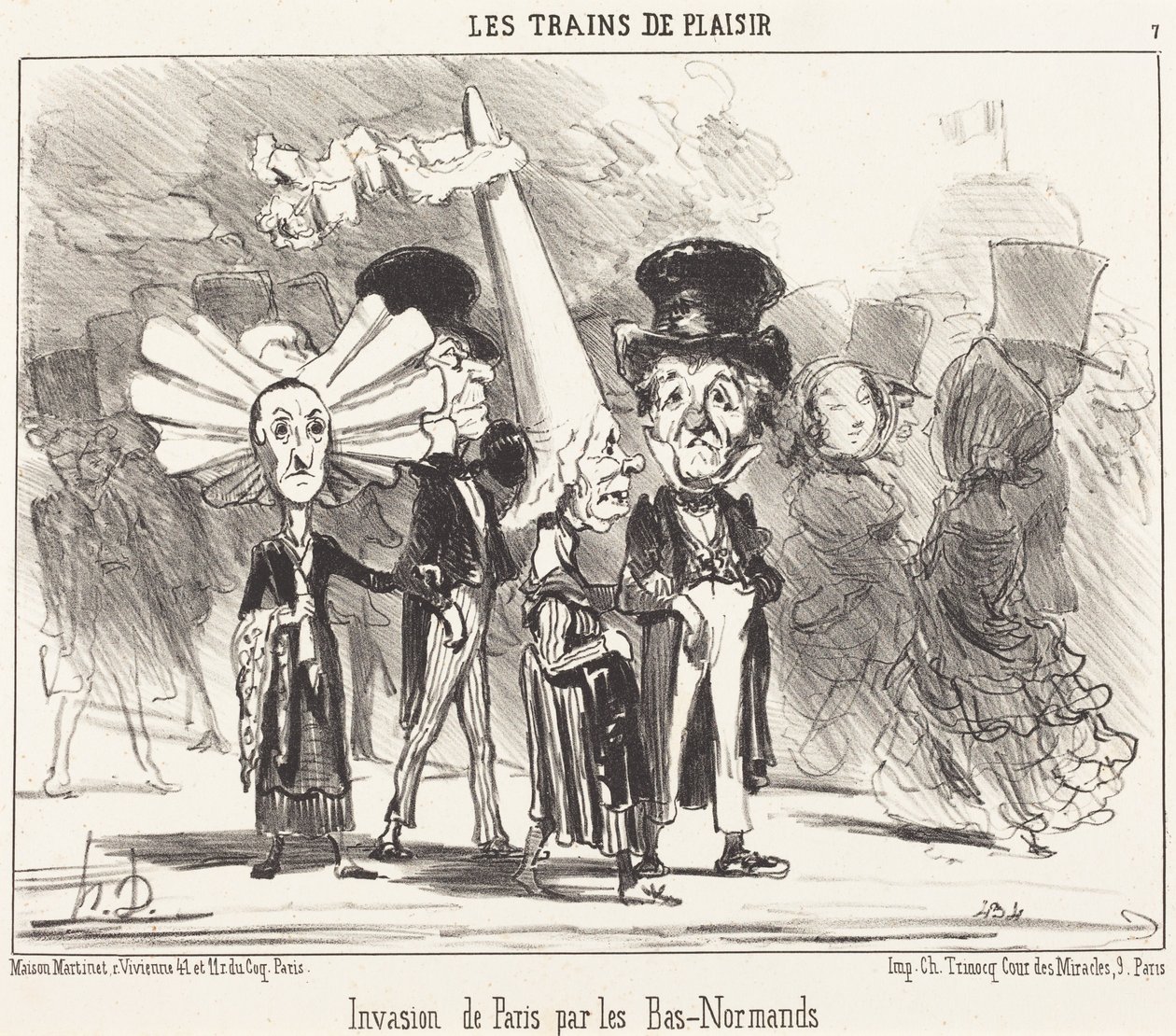 Invasie van Parijs door de Bas-Normandiërs door Honoré Daumier