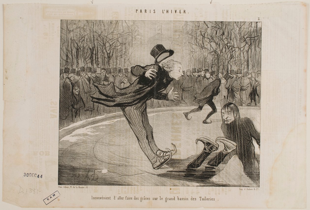 Het is moeilijk om je te vertonen op de grote vijver van de Tuilerieën. door Honoré Daumier